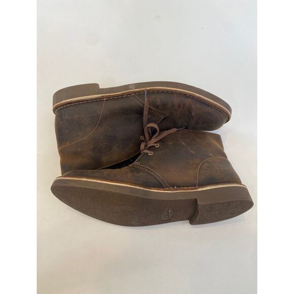 Clarks Men’s Brown Bushacre Chukka Leather Lace Up Shoes EUC Sz 11M Cushioned main image 4